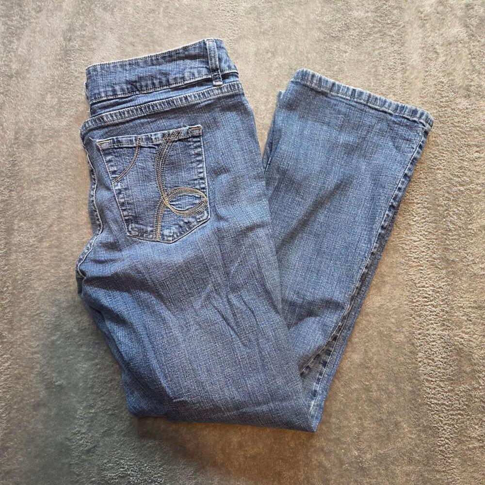 Riders By Lee Bootcut Jeans Womens Petites 12P Blue Medium Wash Stretch Denim